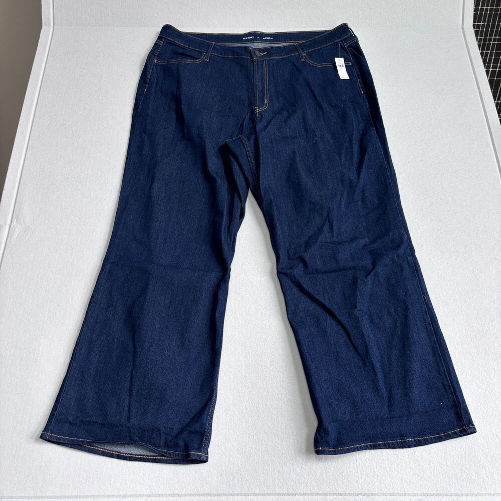Old Navy Wow Wide Leg Jeans Women's 22 High Rise Medium Wash Stretch NWT - Picture 1 of 7